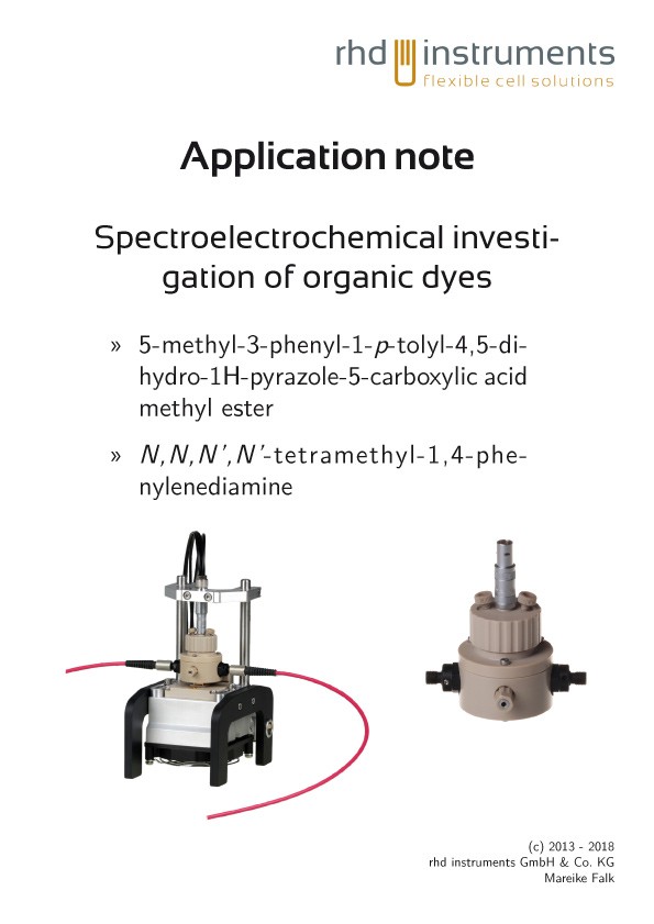 Organic dyes Spectroelectrochemical investigations 1